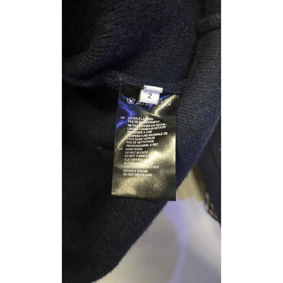 Sandro Paris Black Knit Cardigan Gold Button Clover 'S' Trim Size 2 / Small - Picture 4 of 5